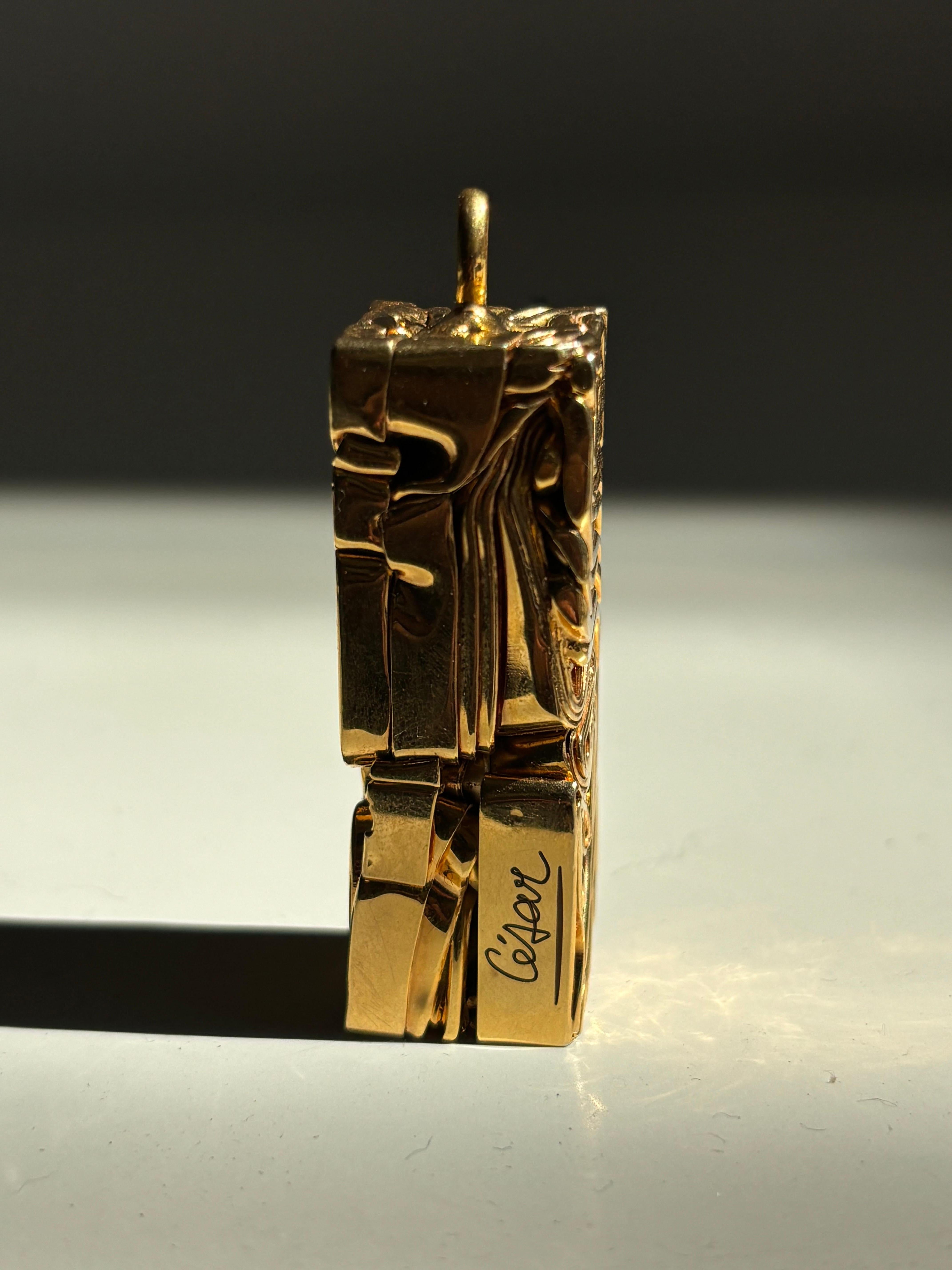 Mid-Century Modern Necklace compréssion by César Baldaccini, signed. For Sale