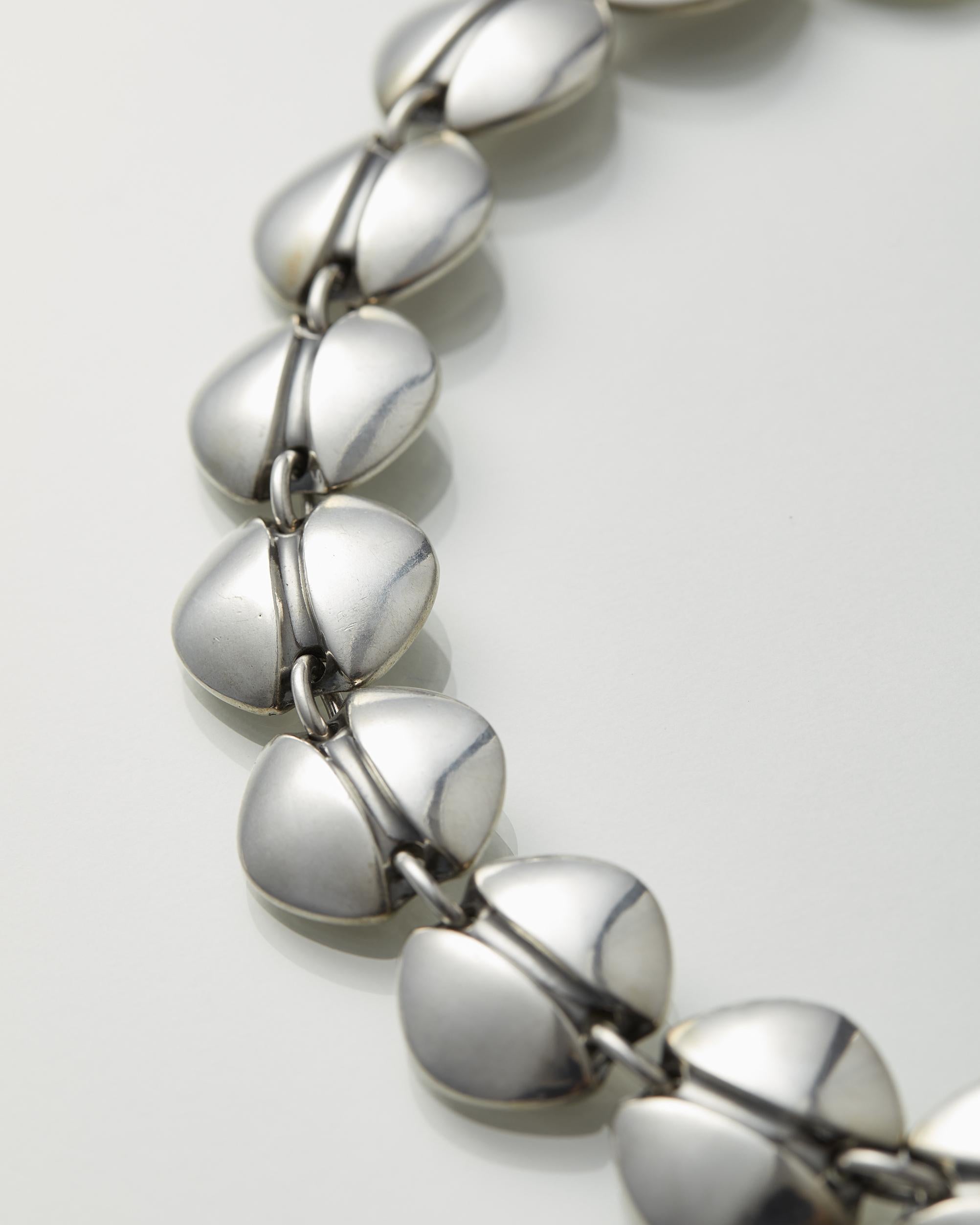 Women's or Men's Necklace Designed by Henning Koppel for Georg Jensen, Denmark, 1940s For Sale