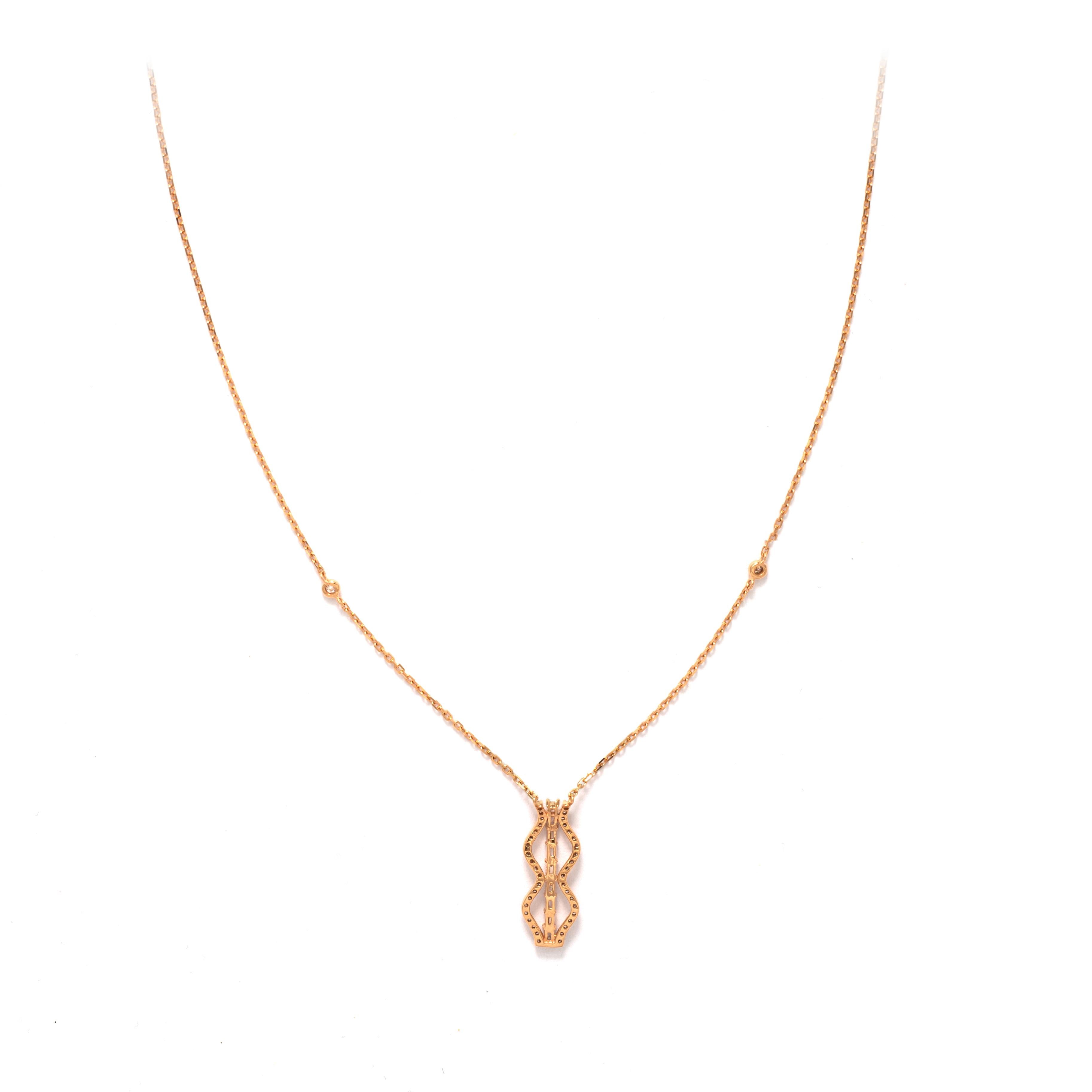 Halskette aus 18 Karat Gelbgold mit Diamanten im Zustand „Neu“ im Angebot in Geneva, CH