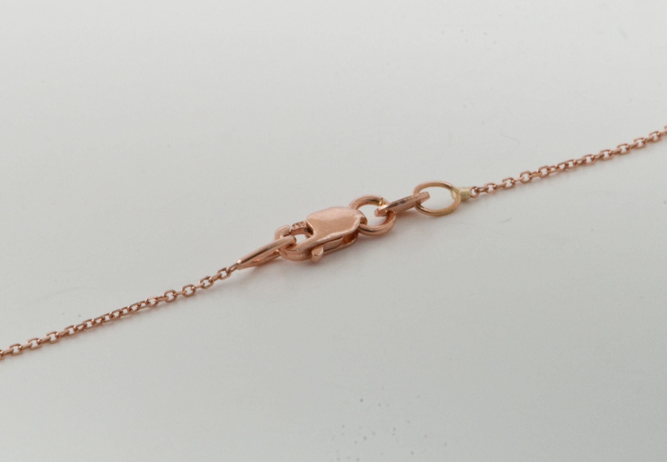 Necklace Diamonds Shape Padlock Pendant Pink Gold 18 Karat In New Condition For Sale In Vannes, FR