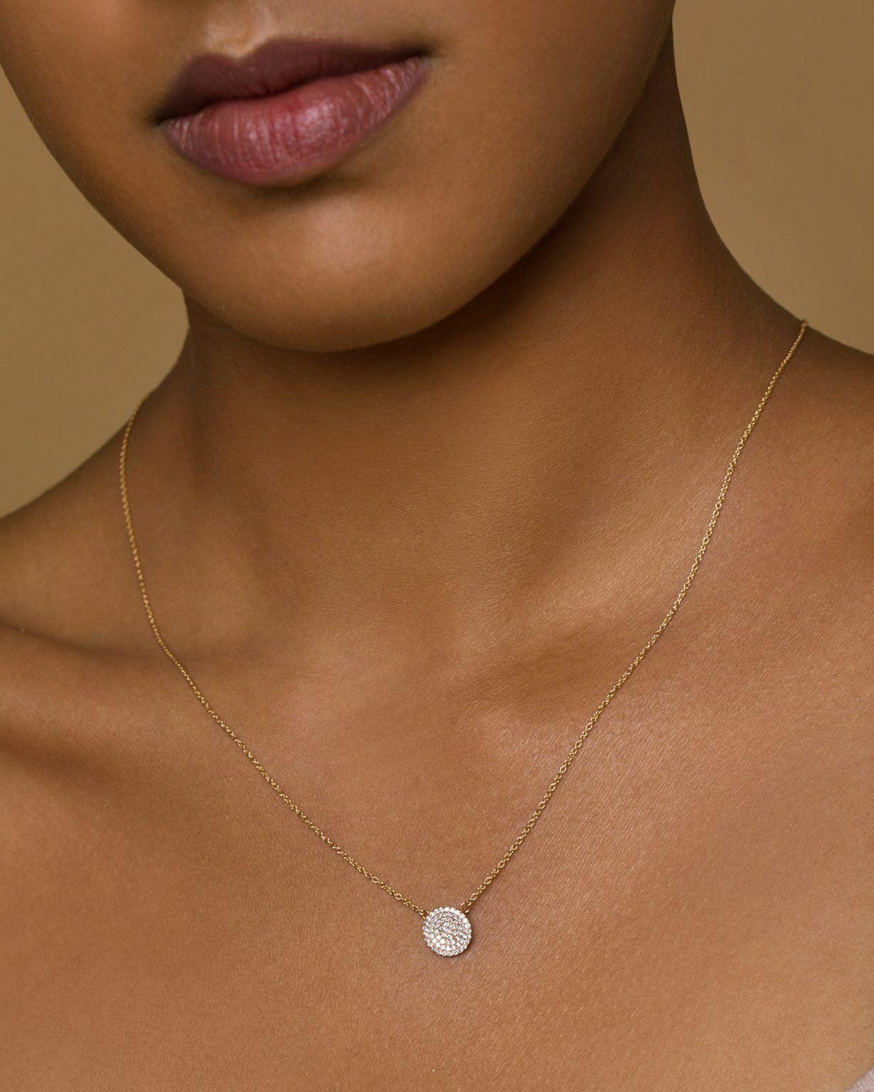 Necklace Disc Gold 14K Diamond Pendant Round Yellow Circle White Natural Diamond
Light weight can be worn everyday

Additional information:
Condition: New with tags: A brand-new, unused, and unworn item (including handmade items) in the original