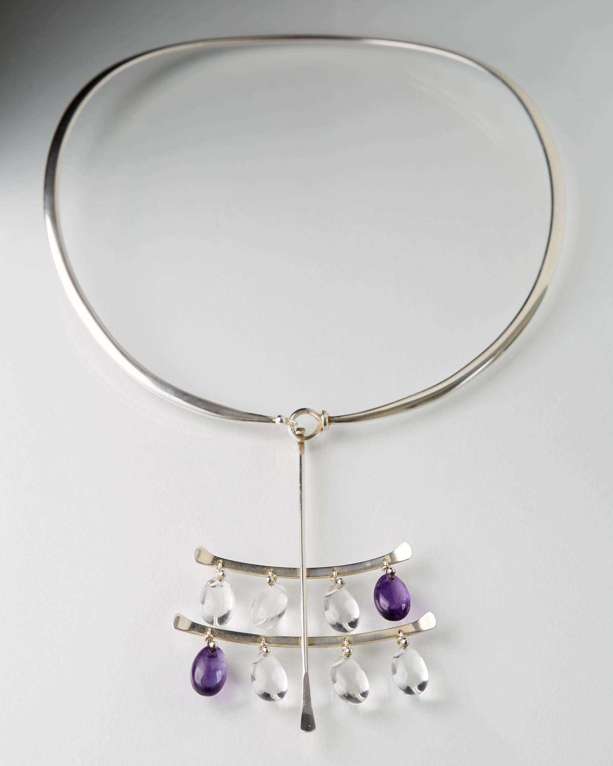 Modern Necklace 'Drops' Designed by Torun Bülow-Hübe for Georg Jensen, Denmark, 1960s For Sale