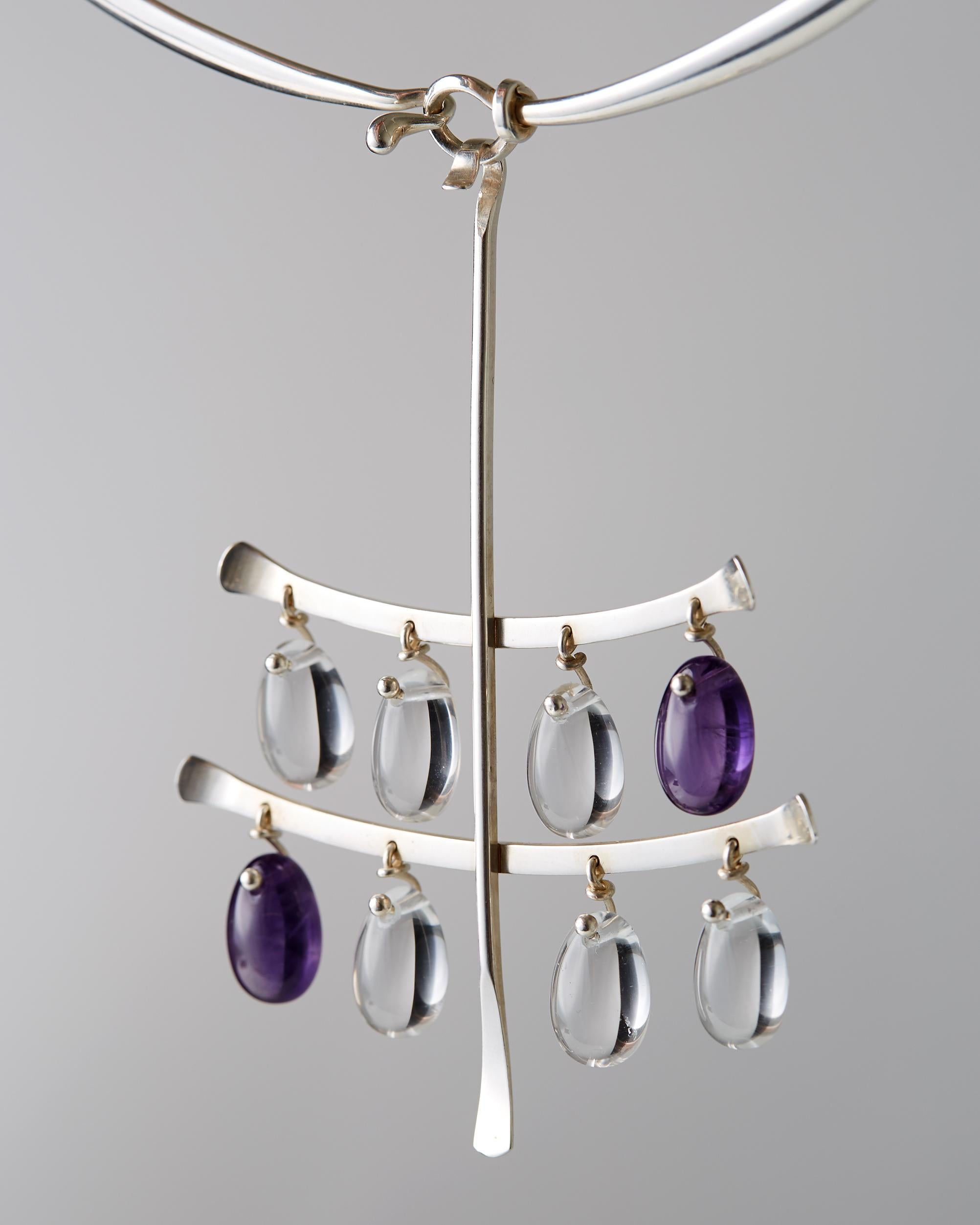 Necklace 'Drops' Designed by Torun Bülow-Hübe for Georg Jensen, Denmark, 1960s In Good Condition For Sale In Stockholm, SE