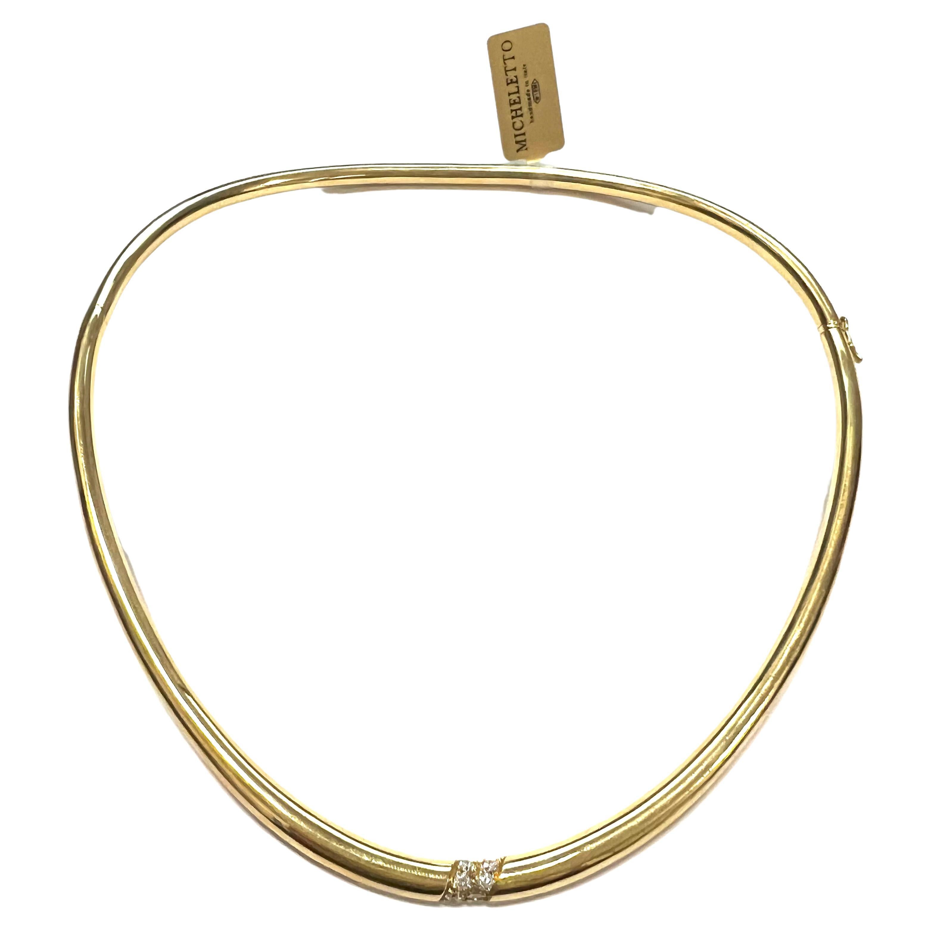 Necklace from the Collection "Essence" 18 Karat Yellow Gold and Diamonds For Sale