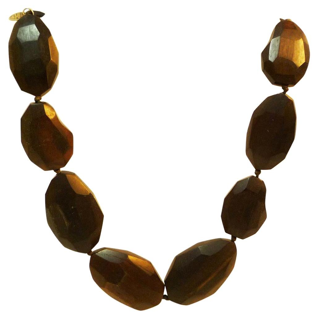 Necklace Gerda Lynggaard, Ebony in a primitive style, 1970s For Sale