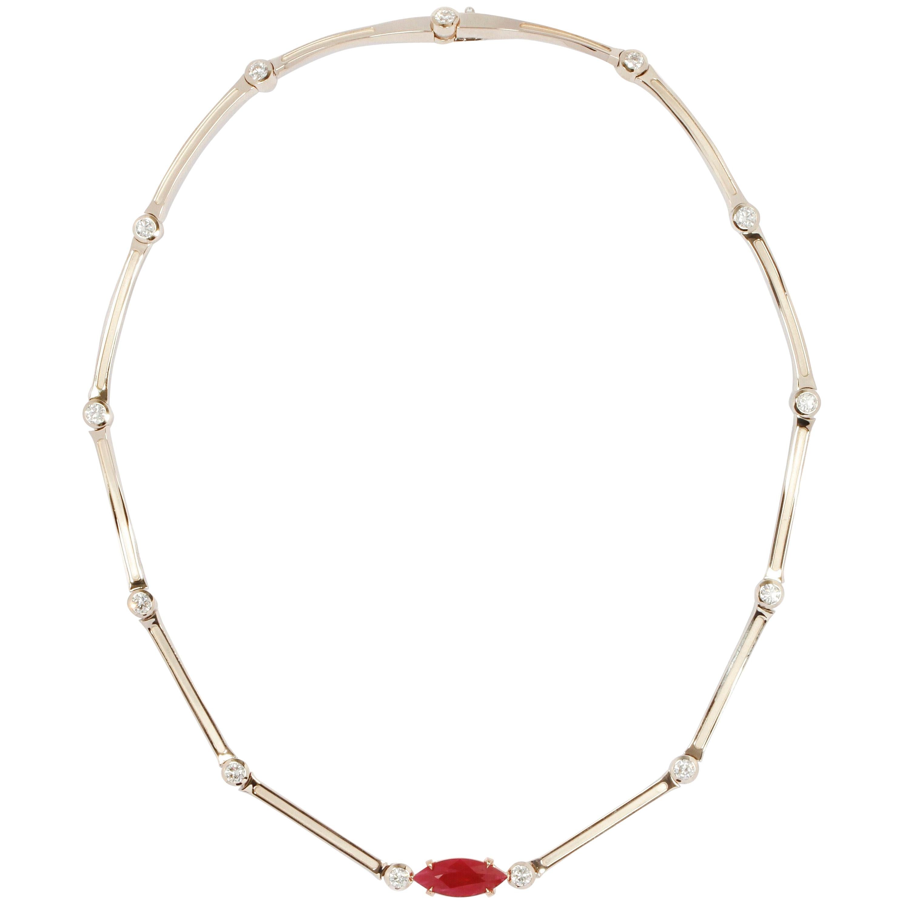 Burmese Pigeon’s Blood Ruby 6, 05ct GIA Certified Necklace For Sale