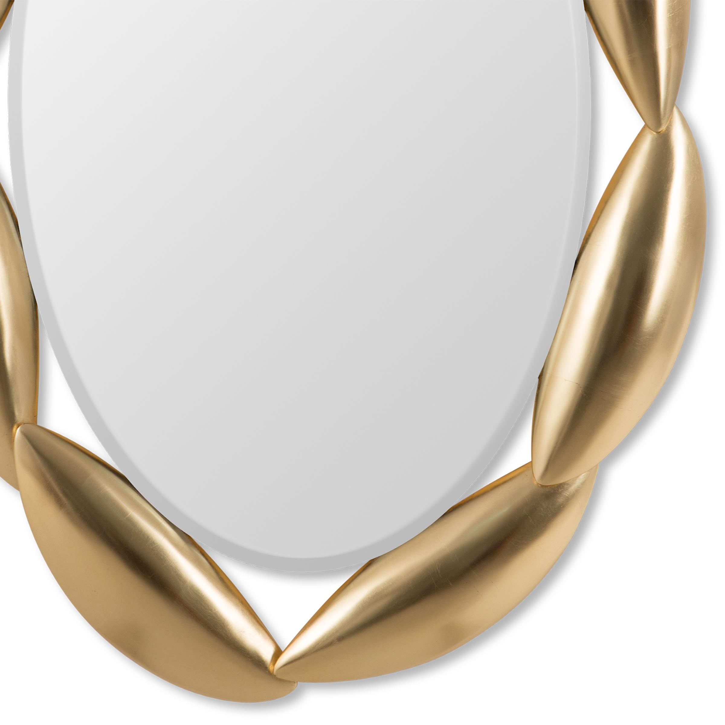 Beveled Necklace Gold Mirror  For Sale