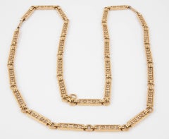 Openwork Link Necklace in 18kt Gold, Single or Two Shorter Chains, EU circa 1910