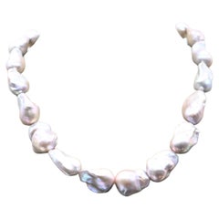 Necklace Grey Pearls Bakelite Claps