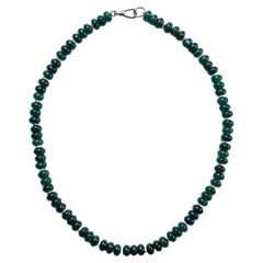 Necklace Imperial Jade of the Jungle Guatemalan Jadeite Rich Green, Silver, 21.5
