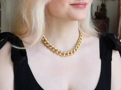 Necklace in 18 Carat Gold Important Grooved Gourmette Mesh