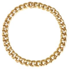 Necklace in 18 Carat Gold Important Grooved Gourmette Mesh