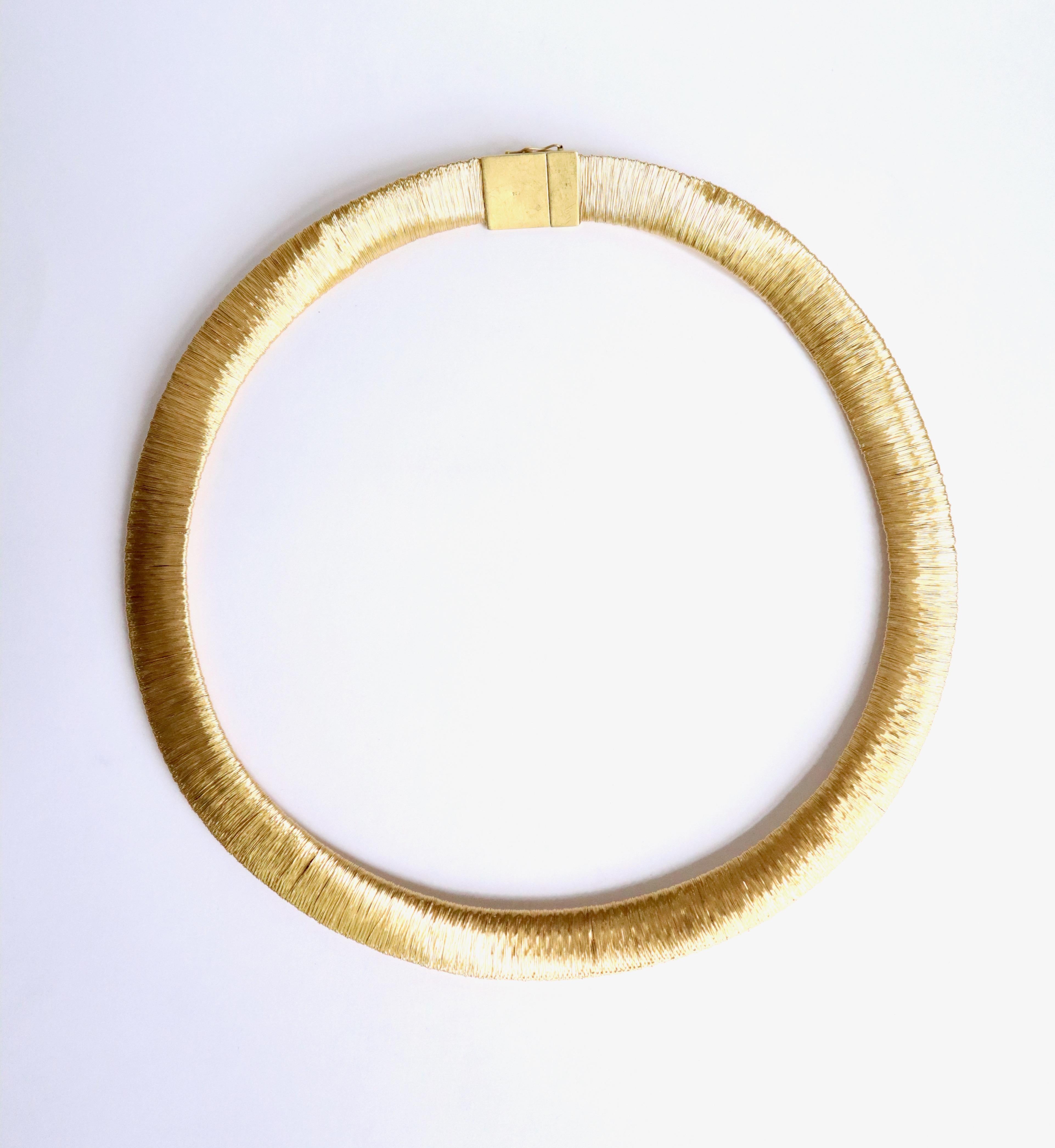 Halskette aus 18 Karat Golddrahtgewebe im Angebot 5