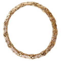 Collar de Oro Amarillo de 18 Quilates y Diamantes Estilo Bulgari