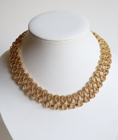 Necklace in 18 Carat Yellow Gold, Eight-Links in Twisted Gold Wire