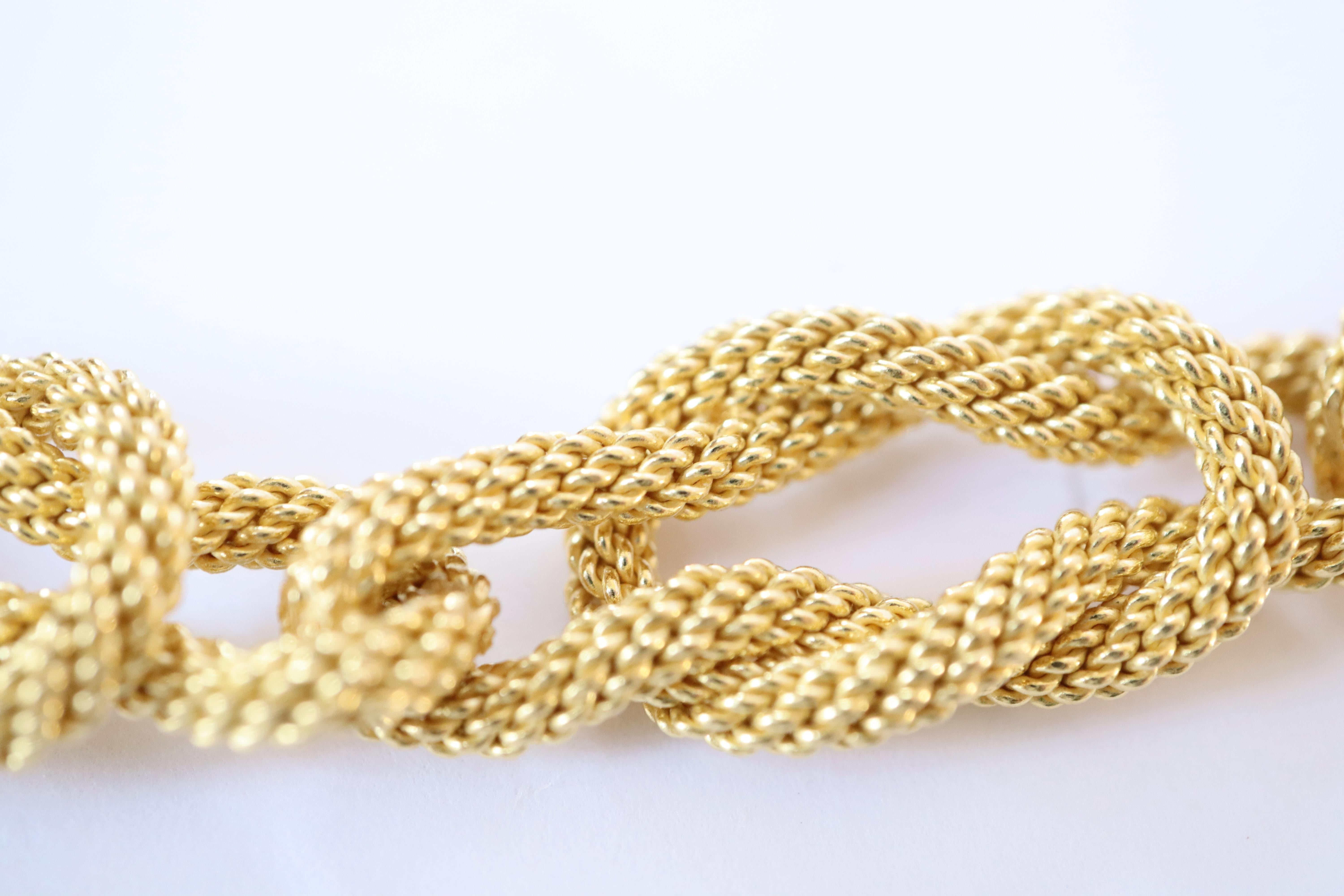 Women's or Men's Necklace in 18 Carat Yellow Gold White Gold and Diamonds