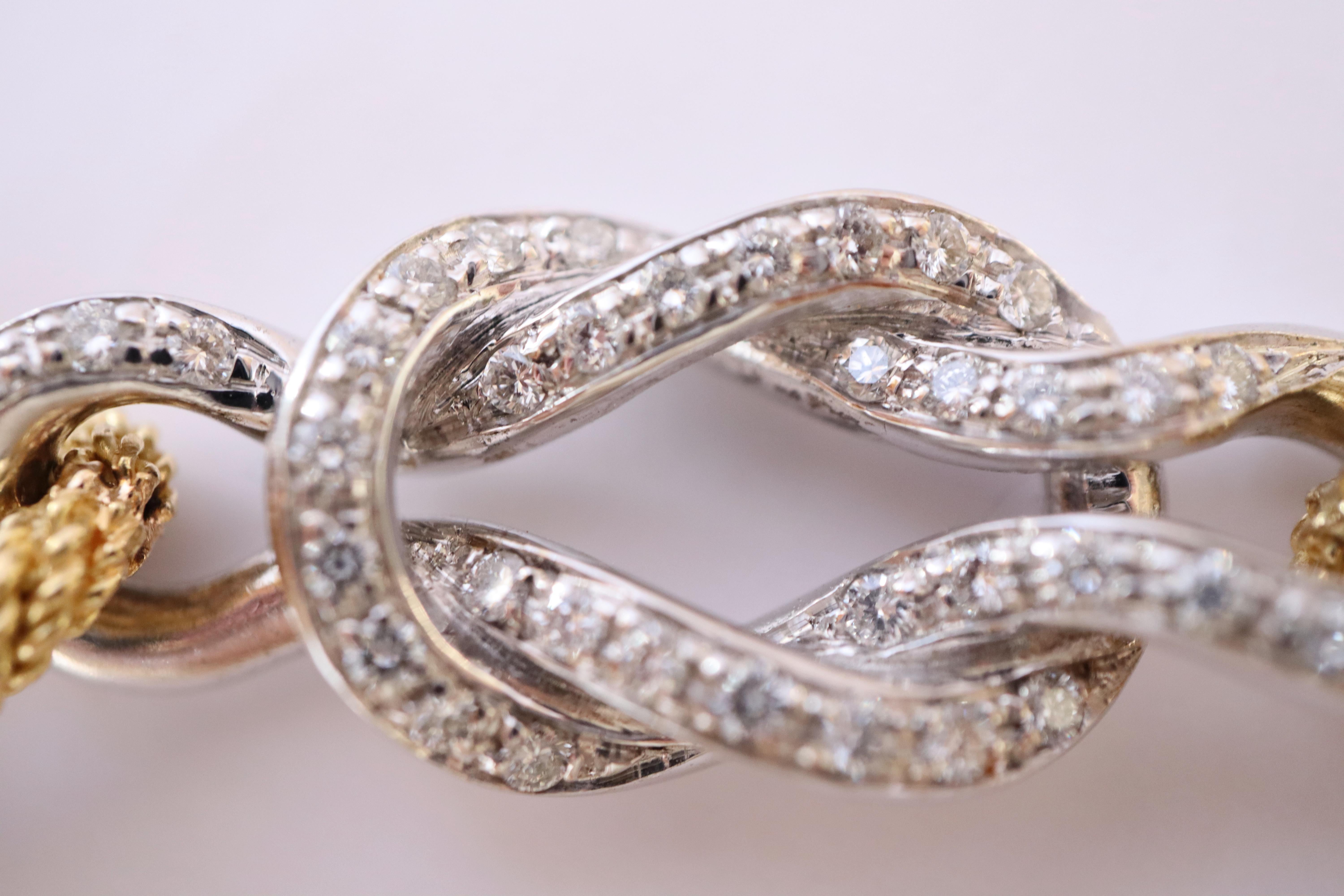 Necklace in 18 Carat Yellow Gold White Gold and Diamonds 1