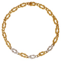 Necklace in 18 Carat Yellow Gold White Gold and Diamonds