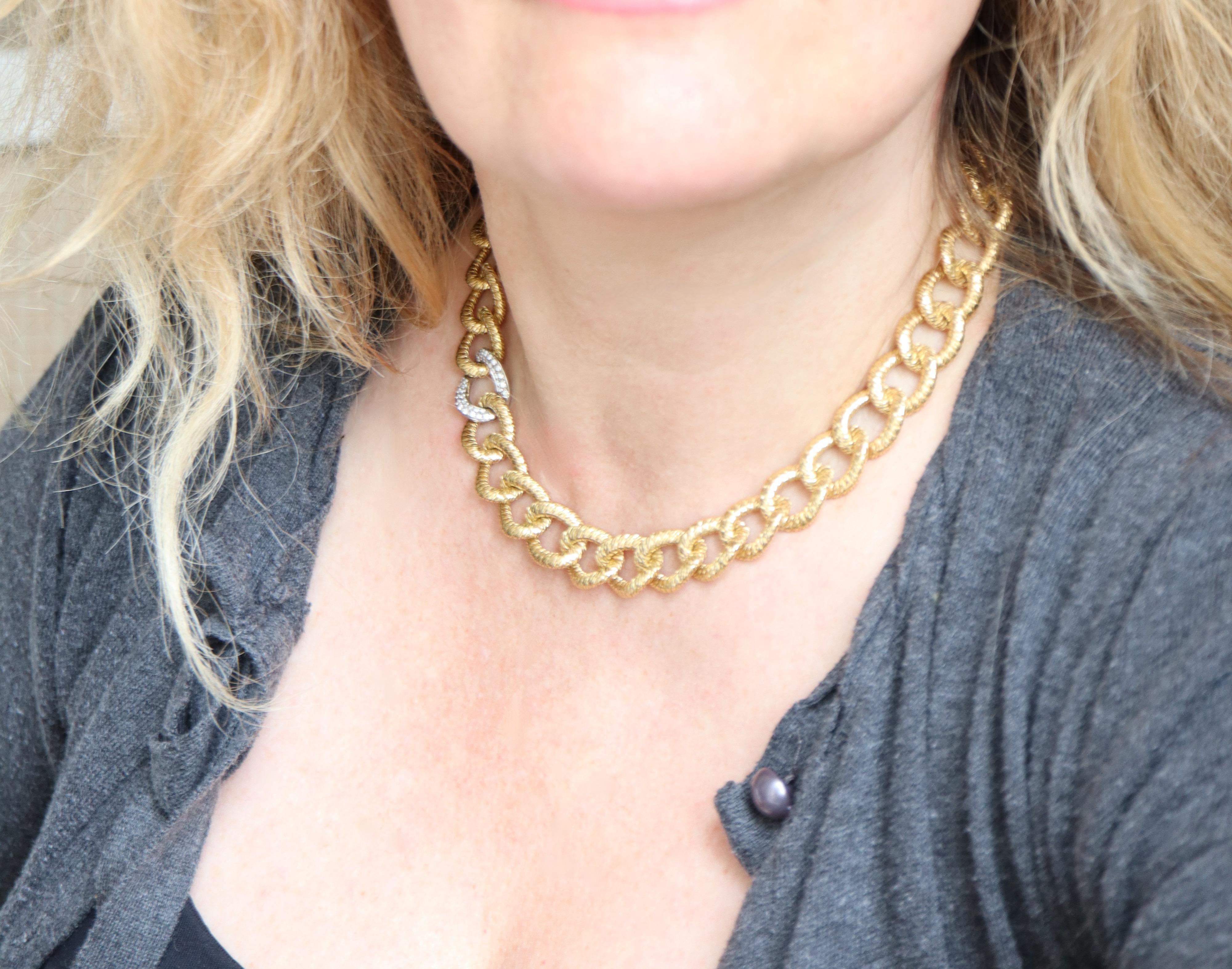 Collier en or jaune 18 carats avec diamants en vente 6