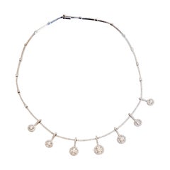 Necklace in 18 Karat White Gold Fully Set with Diamonds for 6.48 Carat