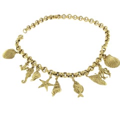 Necklace in 18 Karat Yellow Gold shell charm