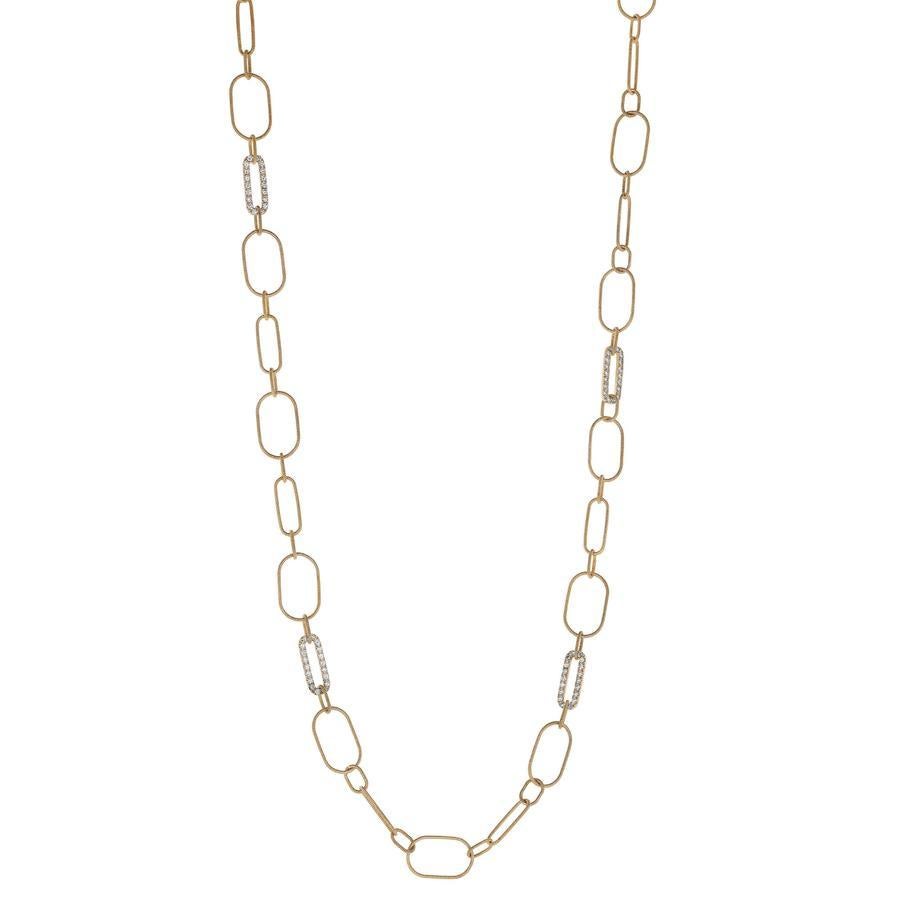 Necklace in 18K Rose Gold with 2.16 Carats White Diamonds