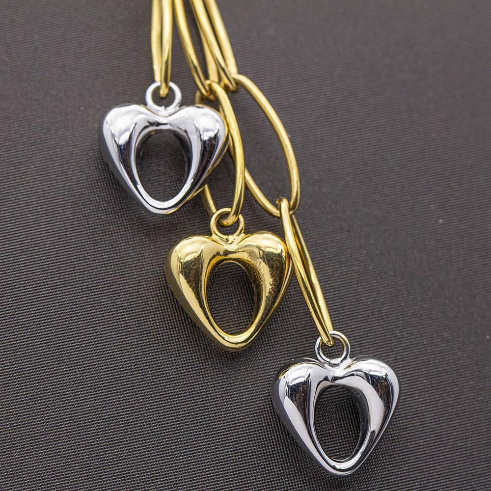 Gold Necklace with hinged chain for women : 19,10 grams : 45cm long, adaptable to smaller sizes : Carabiner clasp : 18kt Yellow Gold and White Gold : Brand new product : Ref: D359655LF