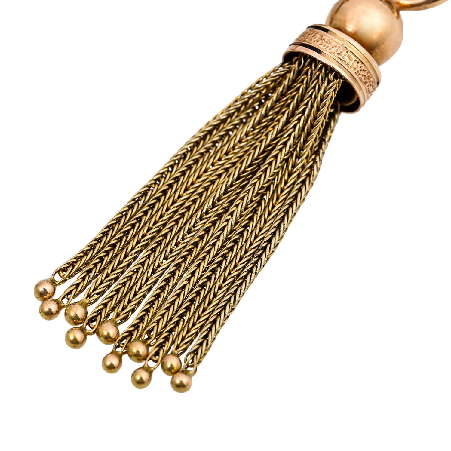 Halskette im Stil des Historismus mit schwarzer Emaille Damen im Angebot