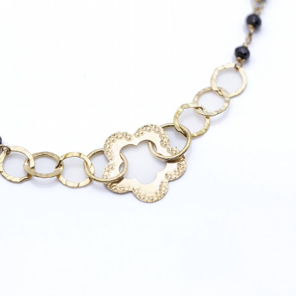 Halskette aus Gelbgold mit Blumenmotiv im Zustand „Neu“ im Angebot in BARCELONA, ES