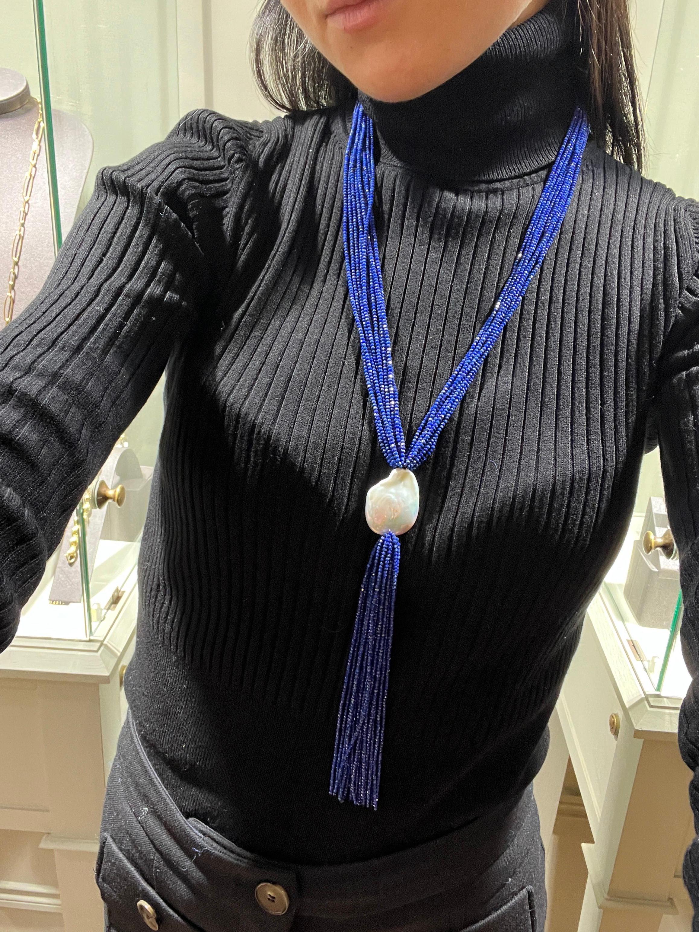 Barocco Collana Lapislazzuli Perla barocca Bakelite in vendita