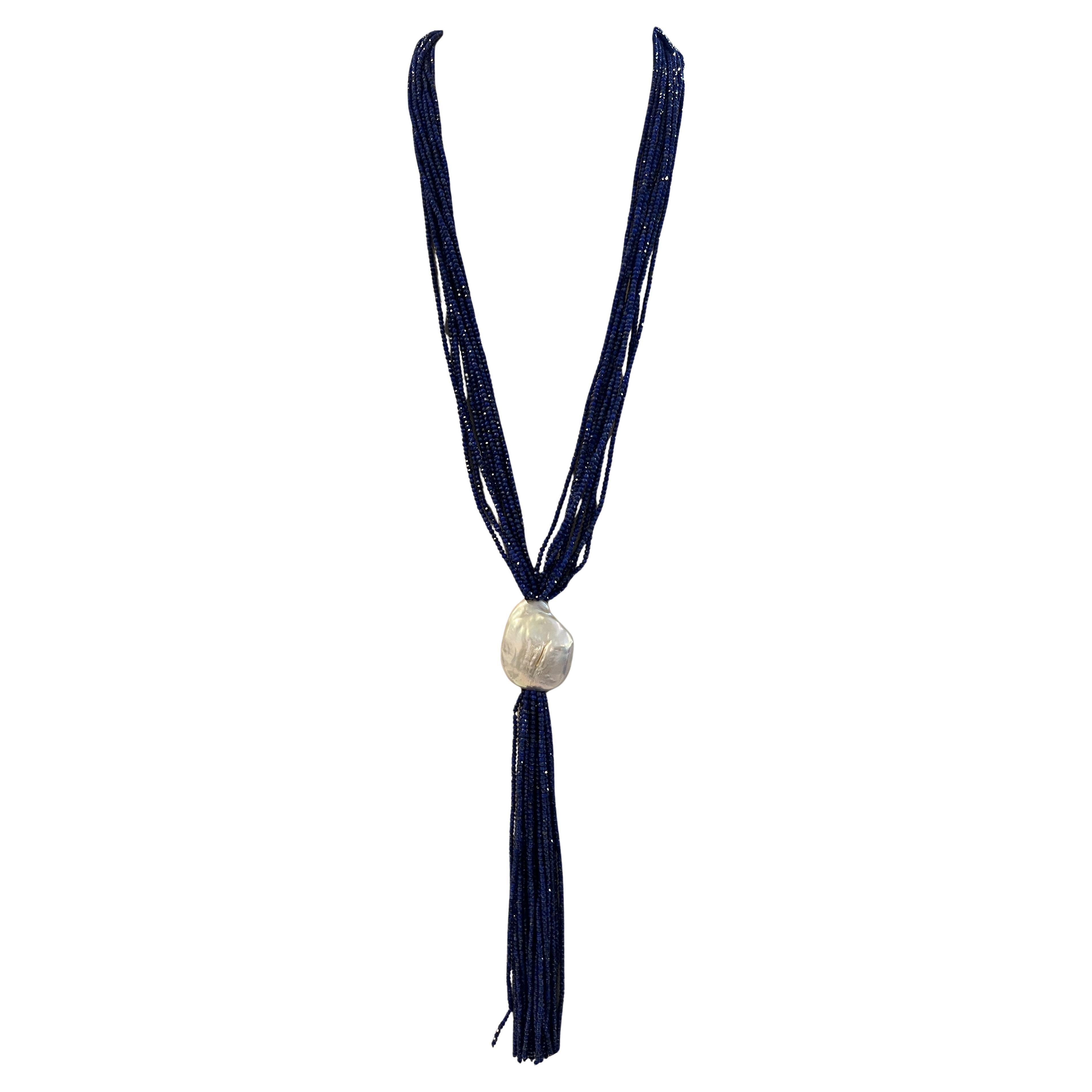 Necklace Lapis Lazuli Baroque pearl Bakelite