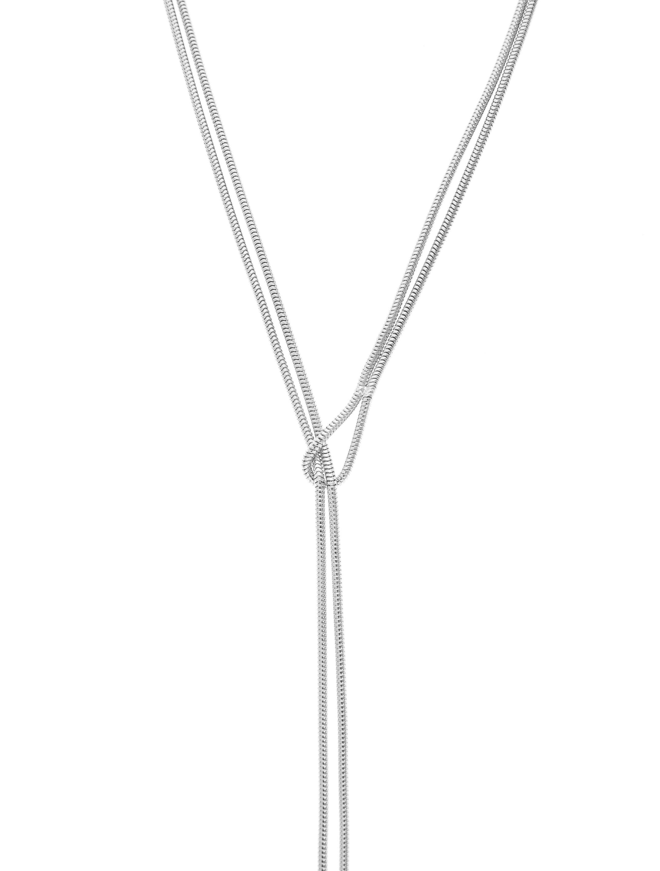Contemporary Necklace Lariat Chain Long Smart Minimal 925 Sterling Silver Scurf Greek Jewelry For Sale