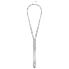 Necklace Lariat Minimal Long Box Chain Shiny 925 Sterling Silver Greek