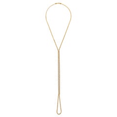 Lariat, collier de joaillerie grecque minimaliste long à chaîne ronde en plaqué or 18 carats