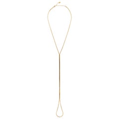 Necklace Lariat Snake Chain Minimal Long Liquid 18K Gold-Plated Greek Jewelry
