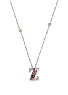 Sicis Jewels White Gold Micromosaic Letter Z Necklace with Diamonds