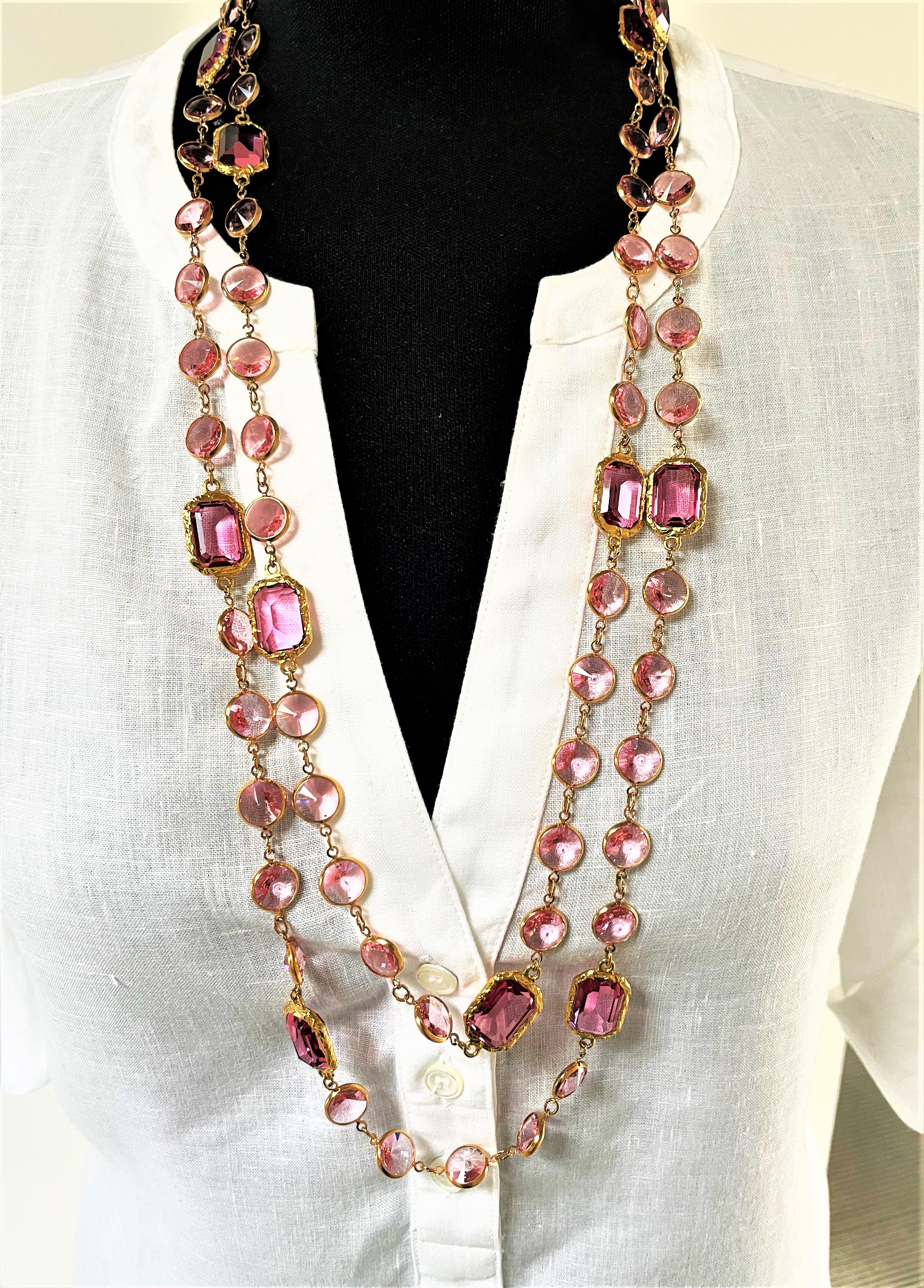 chanel necklace pink