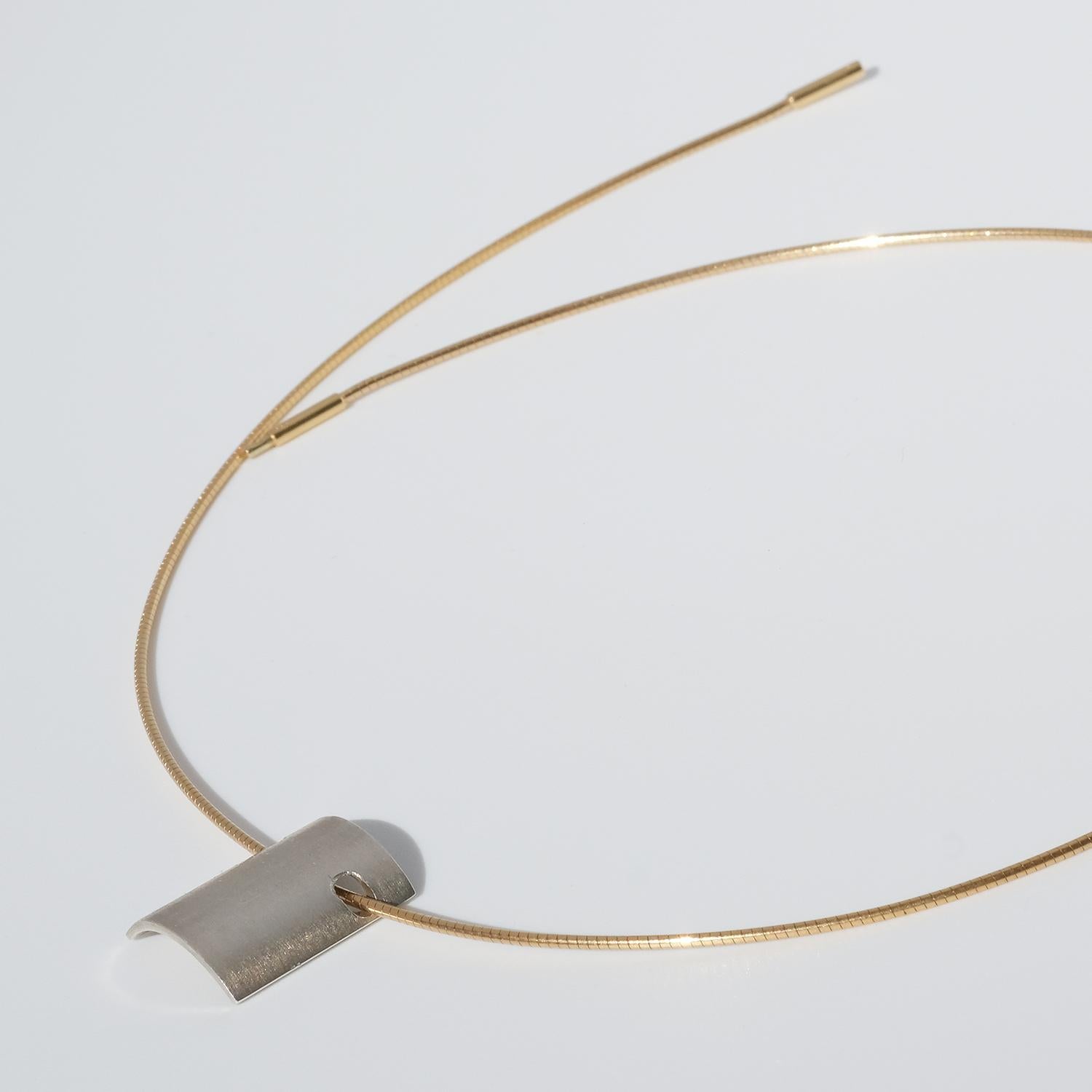Necklace Made of Silver and 14 K Gold, Toftegaards, 1980s For Sale 1