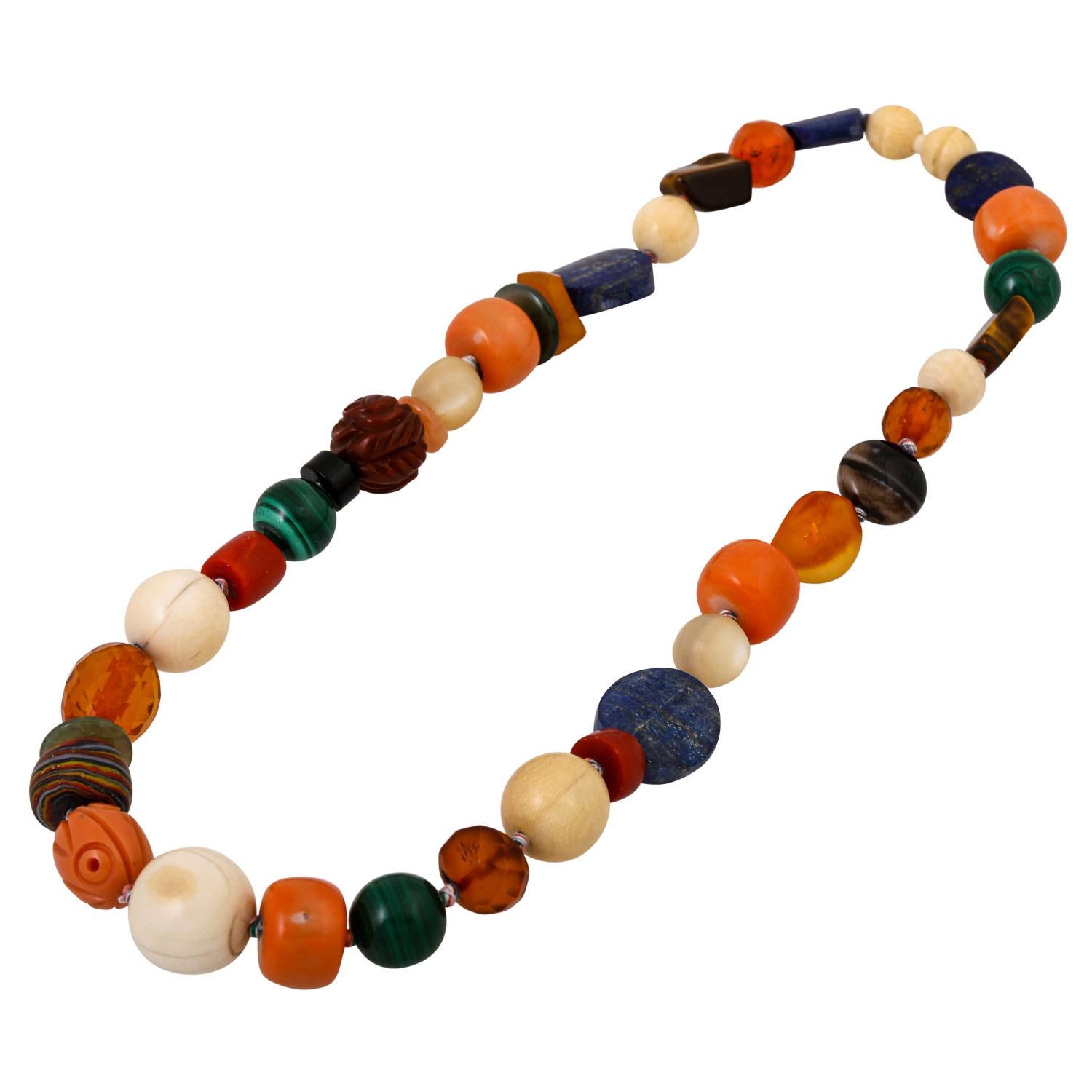 Modern Necklace Made of Various Gemstones For Sale