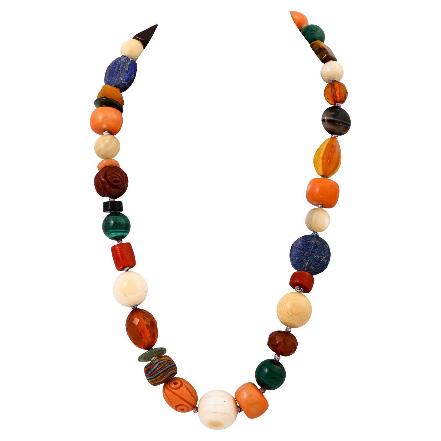 Necklace Made of Various Gemstones For Sale