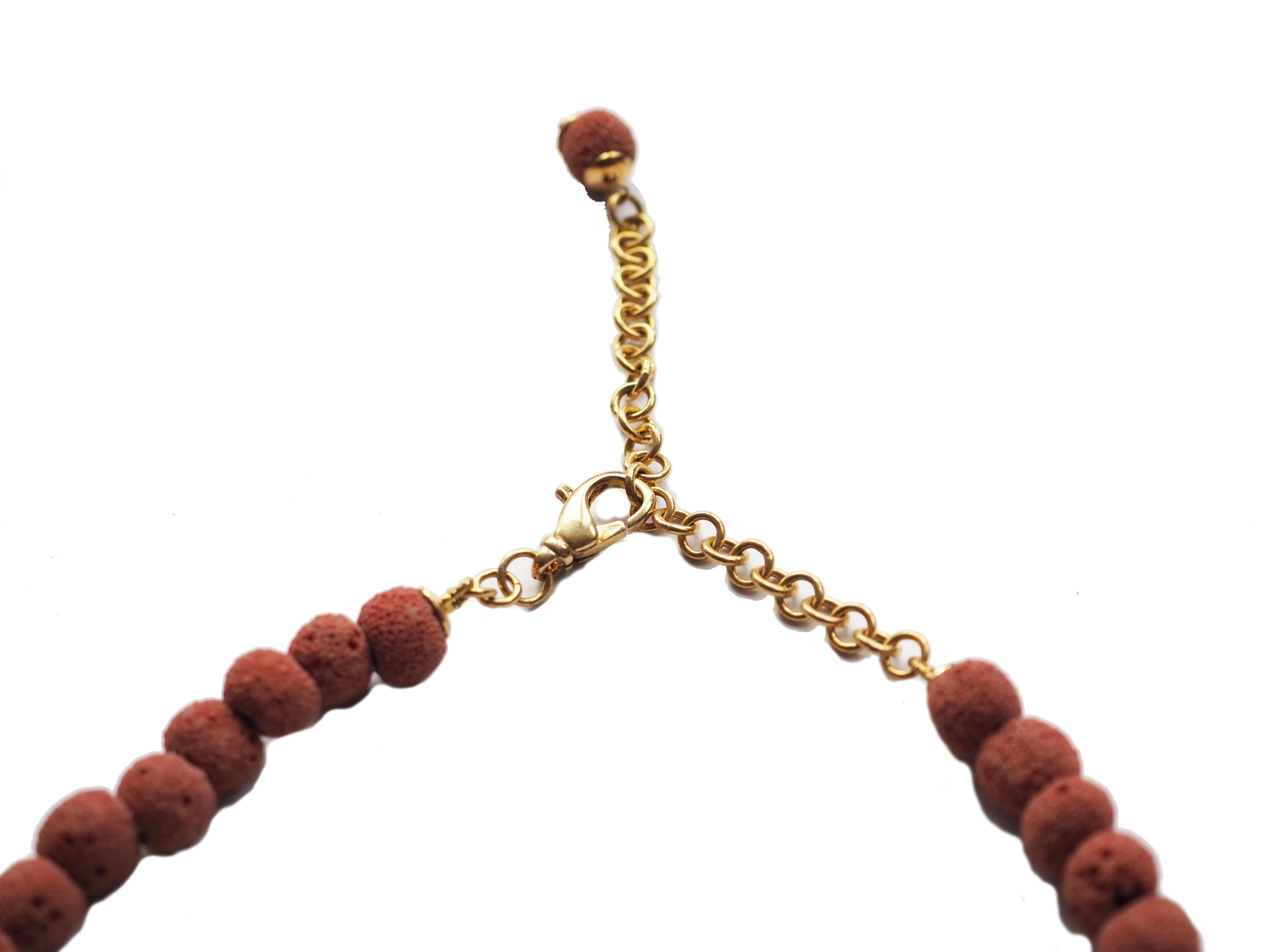 Halskette Madrepora Koralle vergoldet (Künstler*in) im Angebot