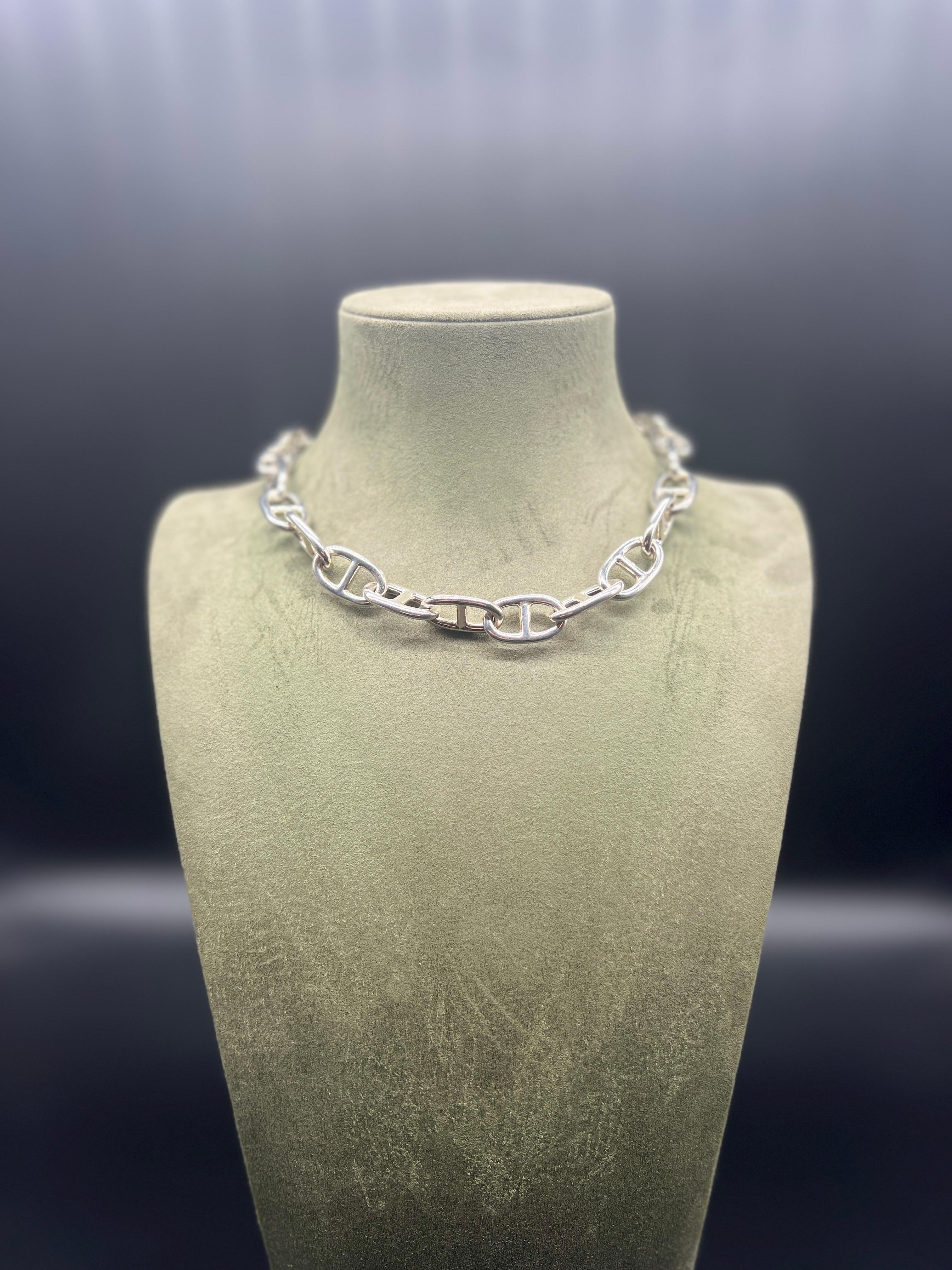 Modern Necklace Marine Chain Silver 925 For Sale