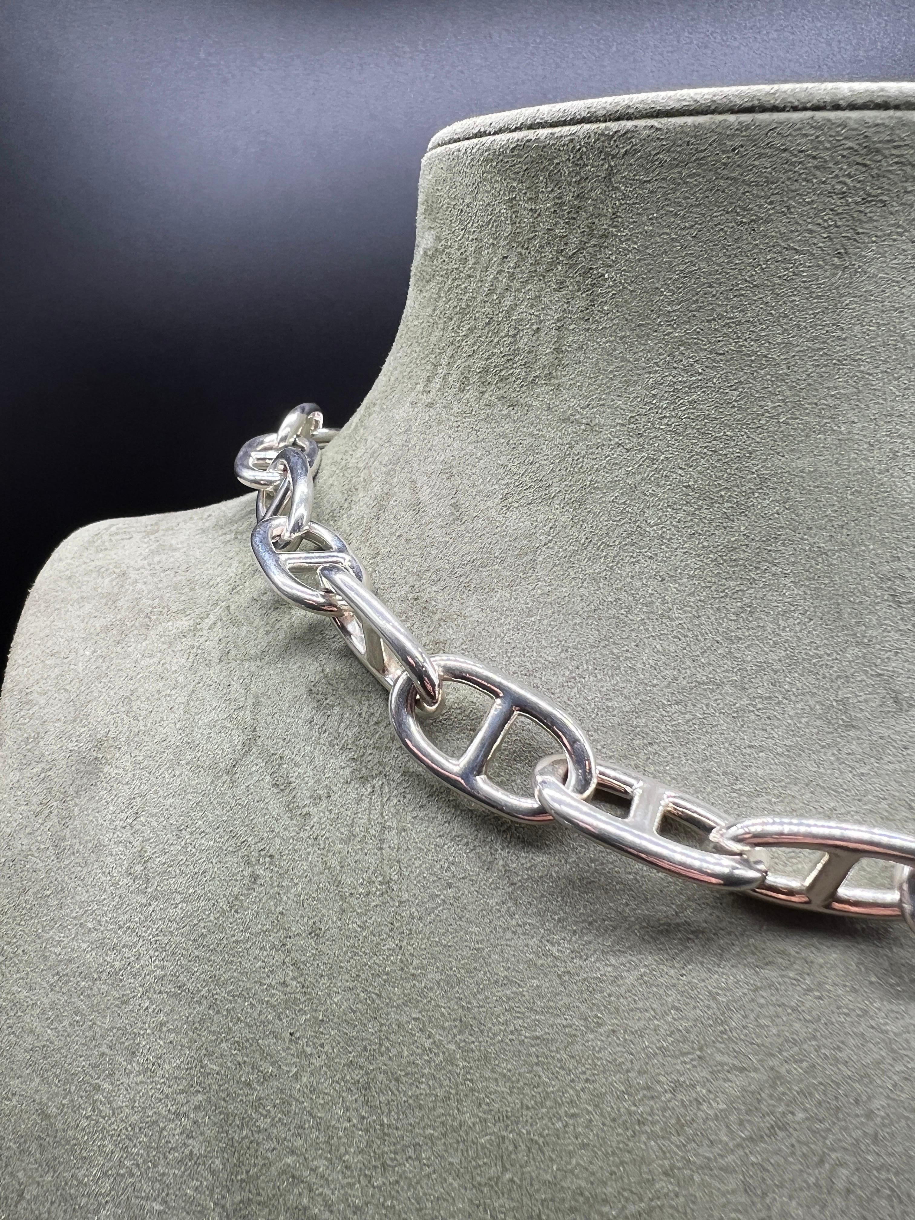 Necklace Marine Chain Silver 925 In Good Condition For Sale In Vannes, FR