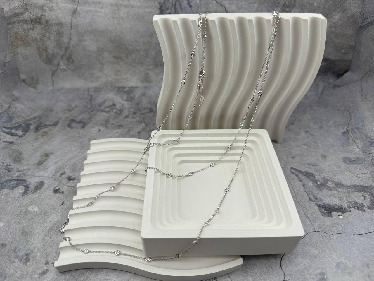 Halskette Mercury Classic Halskette aus Weißgold mit 1,39 Karat Diamanten MN5775/WG/RD1.4 im Zustand „Hervorragend“ im Angebot in Berlin, DE