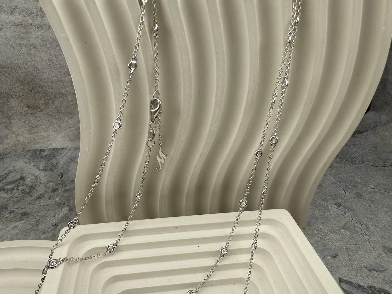 Halskette Mercury Classic Halskette aus Weißgold mit 1,39 Karat Diamanten MN5775/WG/RD1.4 für Damen oder Herren im Angebot