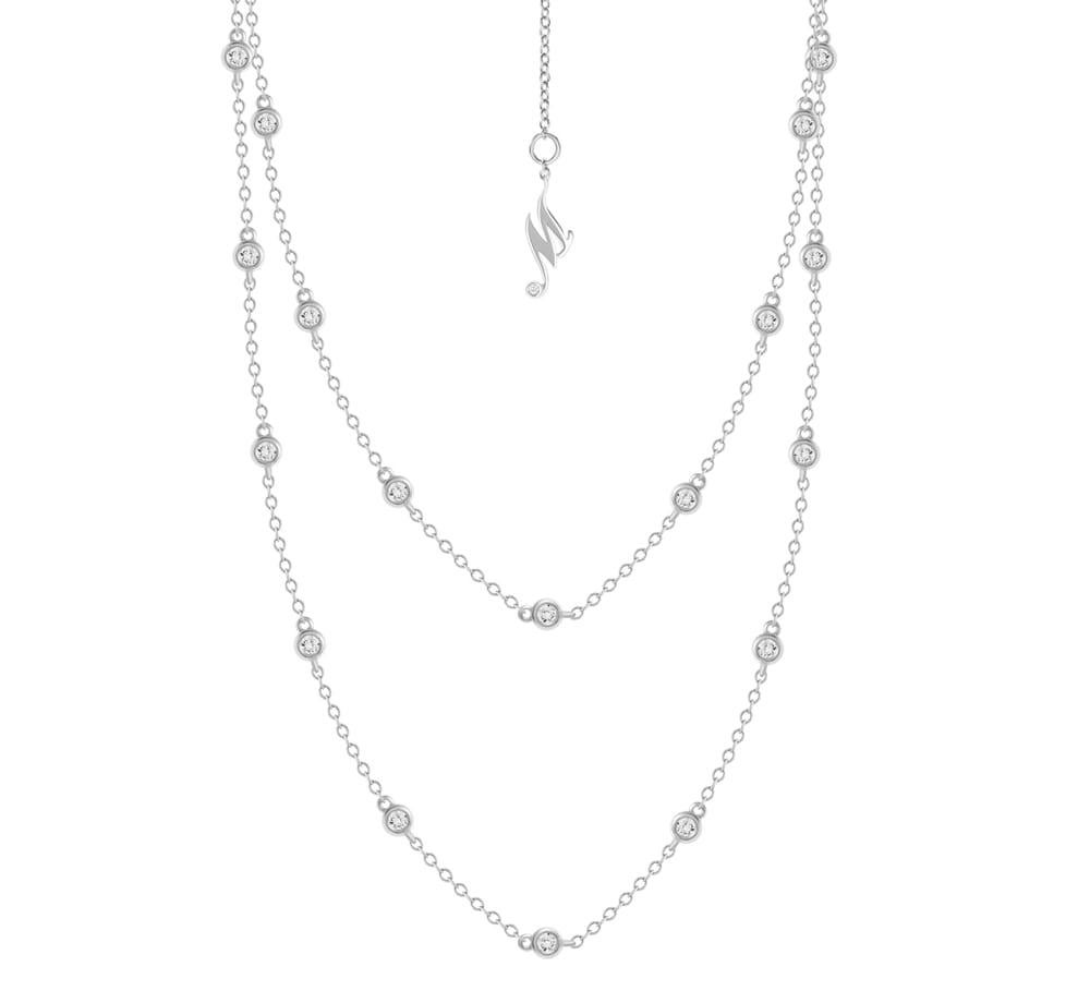 Halskette Mercury Classic Halskette aus Weißgold mit 1,39 Karat Diamanten MN5775/WG/RD1.4 im Angebot