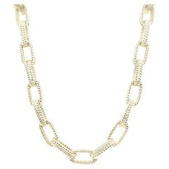 Necklace Mesh Chain Braided Decorated Silver 925