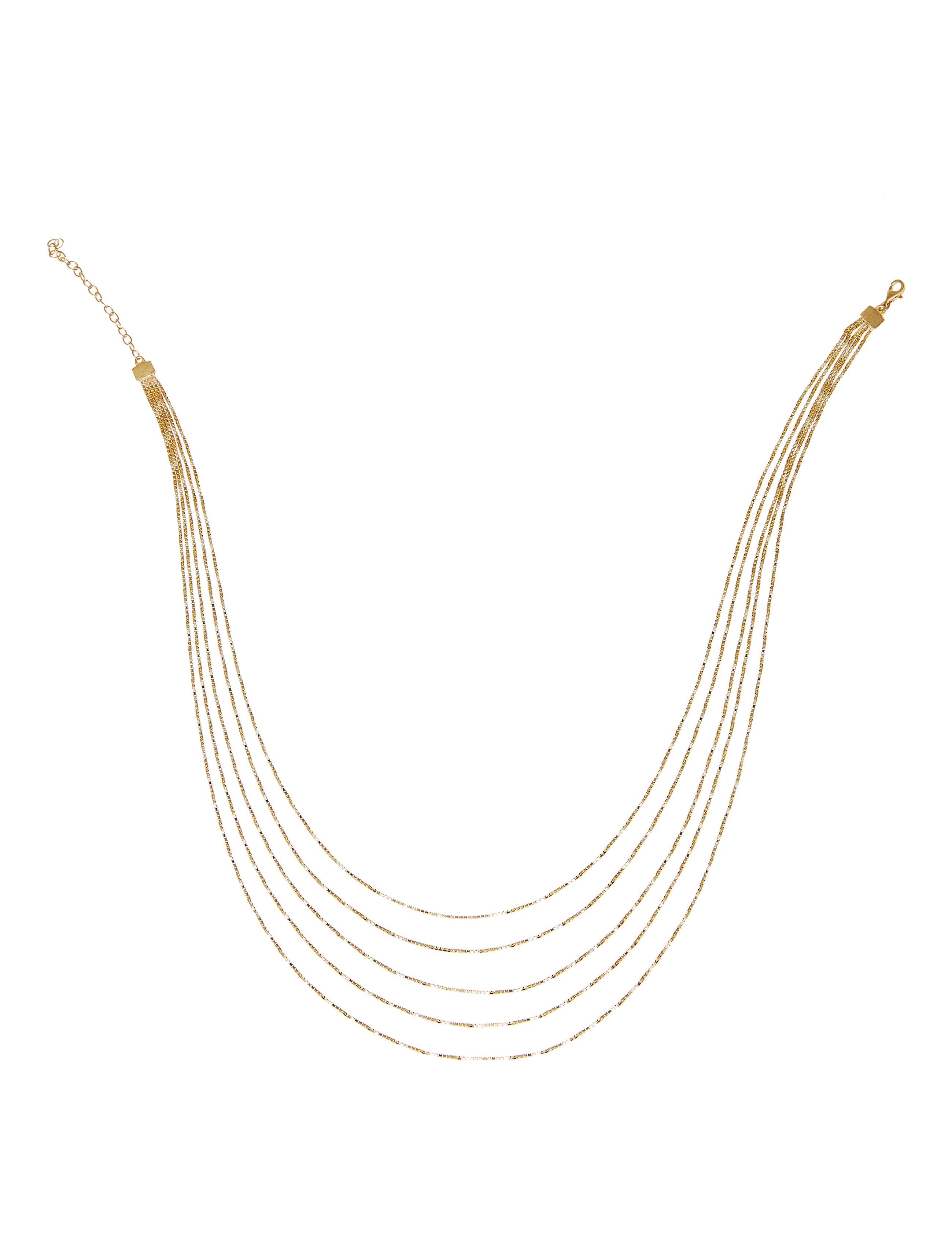 Women's Necklace Minimal Long Box Chain Shiny 18 Karat Gold-Plated Silver Greek For Sale