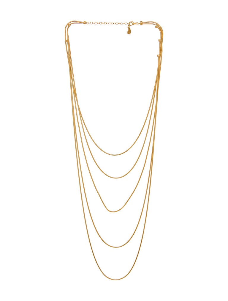 Necklace Snake Chain Minimal Long Movement 18K GoldPlated Silver Greek