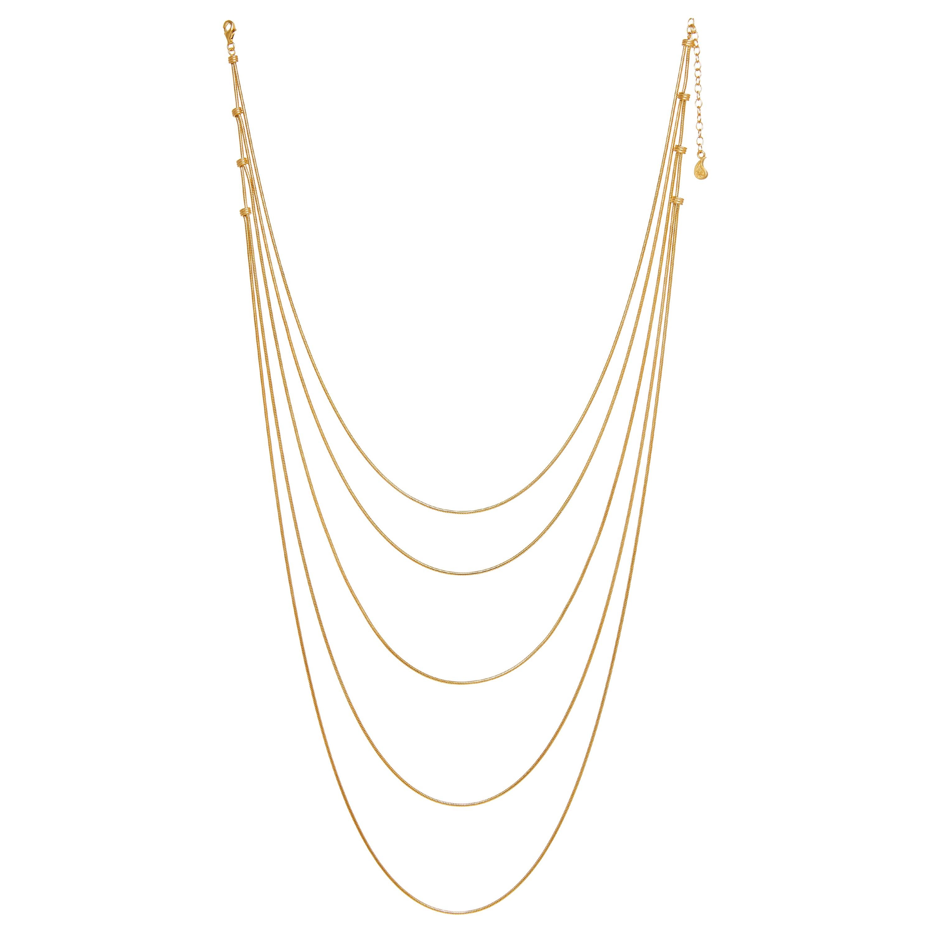 Necklace Minimal Short Double Snake Chain 18K Gold Plated Mixed Greek
